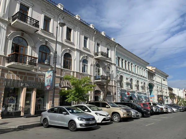 Vladivostok Rússia Maio 2019 Edifícios Históricos Endereço Svetlanskaya Rua Casas — Fotografia de Stock