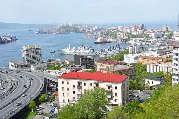 Rusia Vladivostok Vista Ciudad Primavera — Foto de Stock