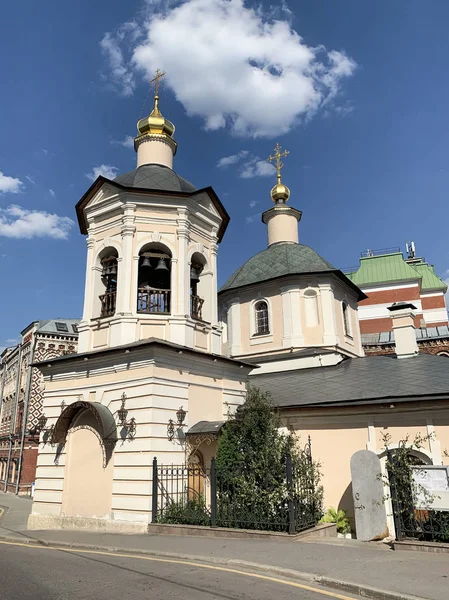 Rússia Moscou Igreja Sérgio Radonezhsky Krapivniki Verão Krapivensky Lane Edifício — Fotografia de Stock