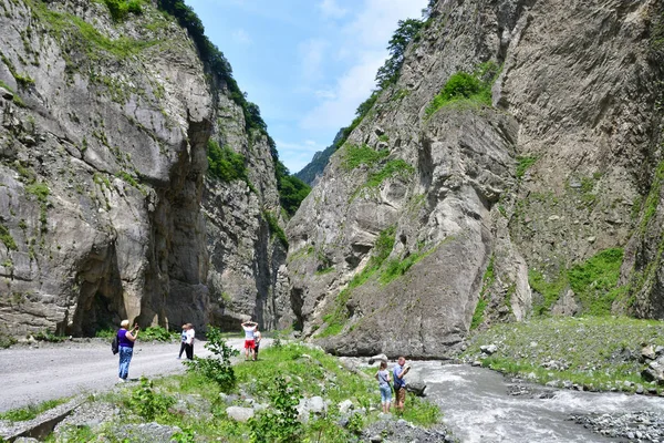 Nort Ossétie Russie Juin 2019 Les Gens Qui Marchent Dans — Photo