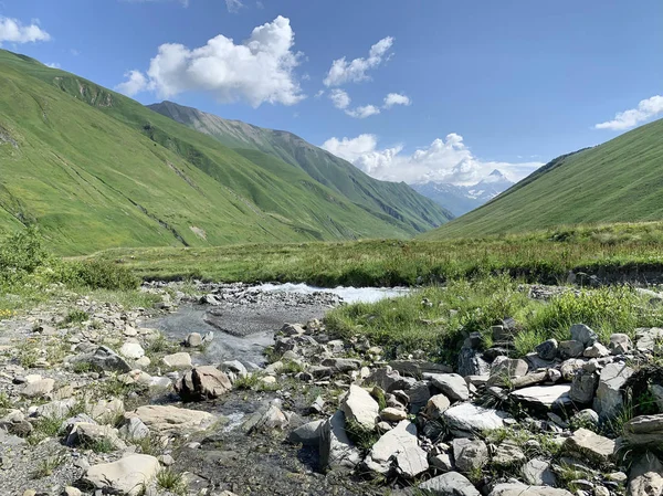 Rusia Osetia Del Norte Río Montaña Zrug Verano — Foto de Stock