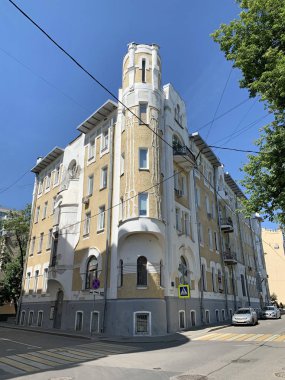 Moskova, Rusya, Haziran. 20, 2019. Kazarmenny pereulok, apartman dairesi N.G. Tarkhova ve G. I. Makaev, mimar G. I. Makaev, 1903-1904 yılları arasında inşa edildi