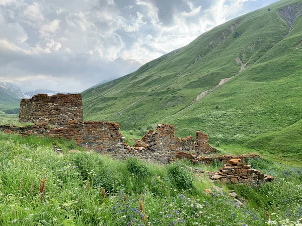 Russia North Ossetia Ruins Abandoned Ossetian Villages Zrug Gorge — Stock Photo, Image