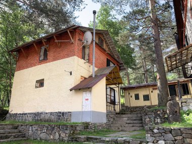 Tsey, Rusya, Kuzey Osetya, Haziran, 26, 2019. Tsey geçit, dağ kampı Tsey dağ önünde 