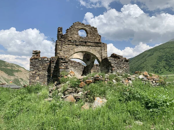 Ruins Old Church Assumption Ancient Village Lisri Mamison Gorge Summer — Stock Photo, Image