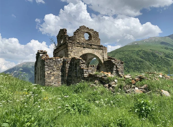 Ruins Old Church Assumption Ancient Village Lisri Mamison Gorge Summer — Stock Photo, Image