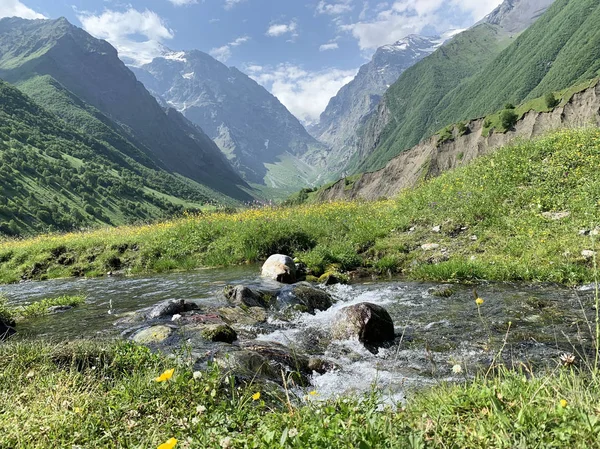 Rusko Severní Osetie Midagrabindon Řeka Létě — Stock fotografie