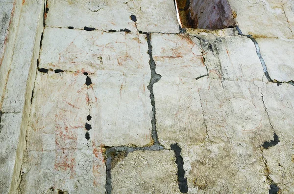 Fragmentos Quase Perdidos Afrescos Templo Khozity Mady Mayram Séculos Desfiladeiro — Fotografia de Stock