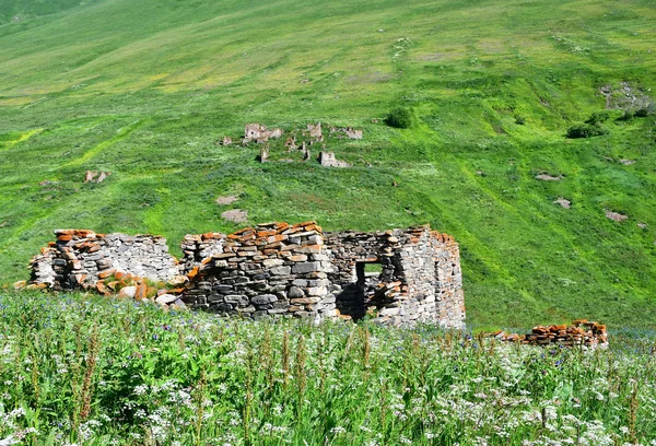 Russia North Ossetia Ruins Abandoned Ossetian Village Khozitykau Zrygskoye Gorge — Stock Photo, Image