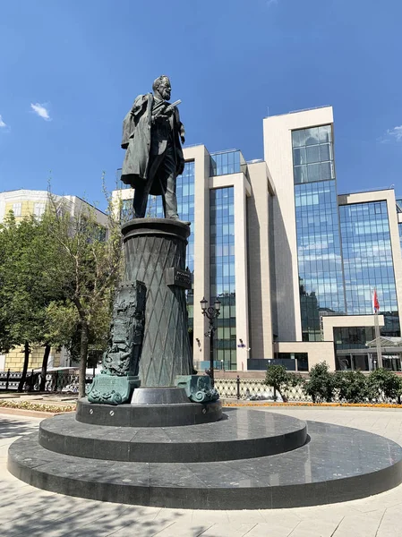 Moscou Rússia Junho 2019 Monumento Shukhov Contra Pano Fundo Sede — Fotografia de Stock