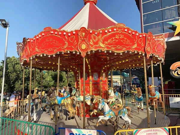 Anapa Russie Juillet 2019 Anapa Parc Ville Carrousel Pour Enfants — Photo