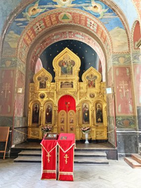 Yeni Athos Manastırı. Abhazya. Panteleimon Katedrali sol sınırının iç