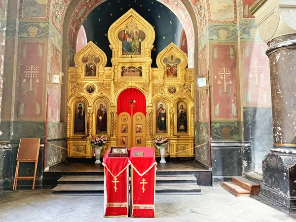 Nuevo Monasterio Athos Abjasia Interior Del Límite Izquierdo Catedral Panteleimon — Foto de Stock