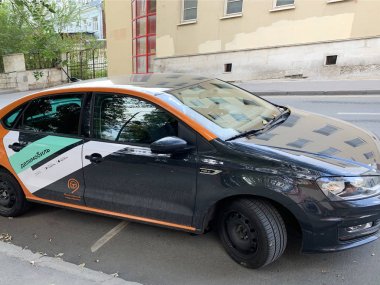Moskova, Rusya, 31 Ağustos 2019. araba paylaşımı. Araç servisi dakika kiralık araba 