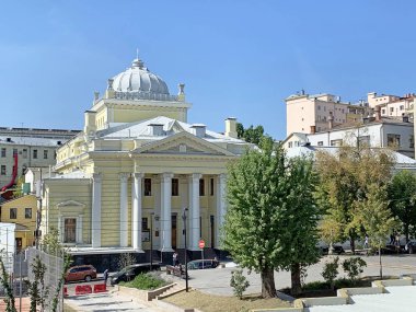 Moscow, Spasoglinishchevsky pereulok, the house 10. Moscow Choral Synagogue in summer clipart