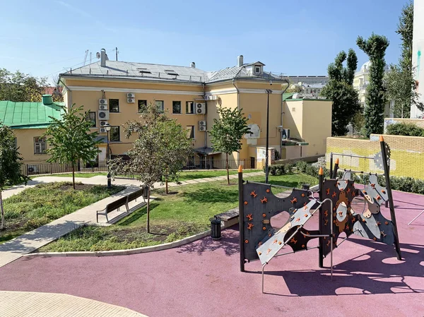 Moscou Rússia Agosto 2019 Parque Infantil Parque Gorka Colina Pista — Fotografia de Stock