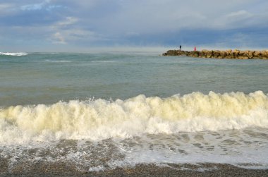 Rusya, Krasnodar bölgesi, Dzhubga. Karadeniz sonbahar sabah