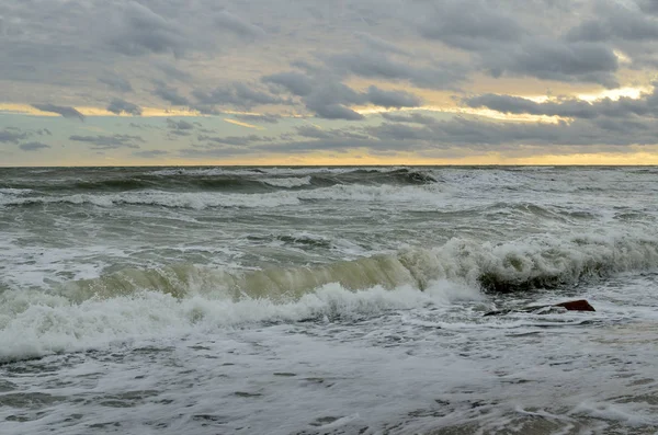 Rosja Krasnodar Region Dzhubga Burza Morzu Czarnym Październiku — Zdjęcie stockowe