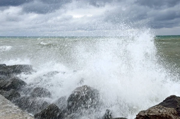 Russia Regione Krasnodar Dzhubga Tempesta Sul Mar Nero Ottobre — Foto Stock