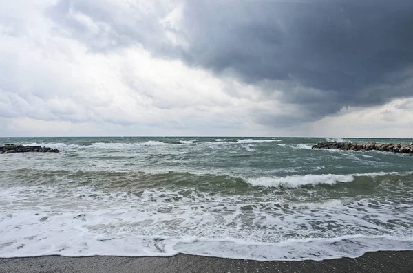 Rússia Região Krasnodar Dzhubga Tempestade Mar Negro Outubro — Fotografia de Stock