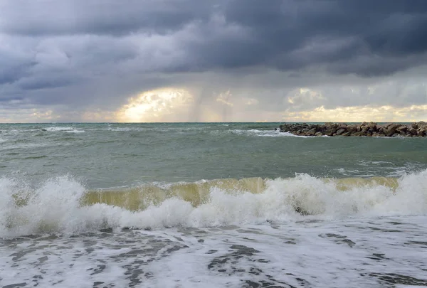 Rússia Região Krasnodar Dzhubga Tempestade Mar Negro Outubro — Fotografia de Stock