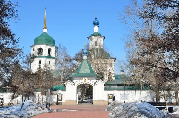 Irkutsk Rússia Mosteiro Mulheres Znamensky Início Primavera — Fotografia de Stock
