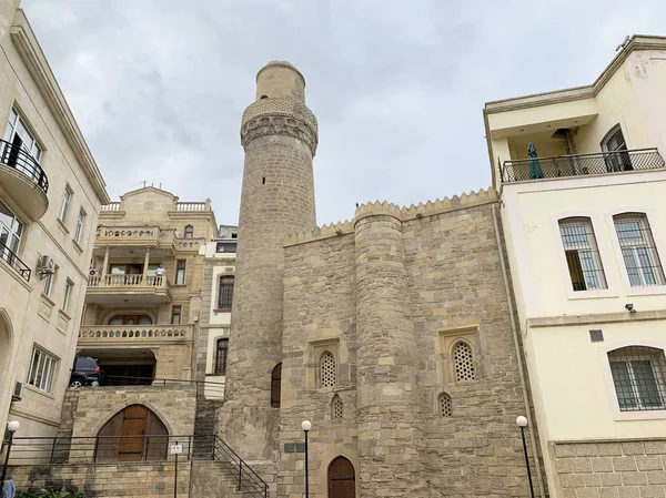 Τζαμί Του Αρχαίου Μωάμεθ Στην Οδό Mirza Mansur Σπίτι Icheri — Φωτογραφία Αρχείου