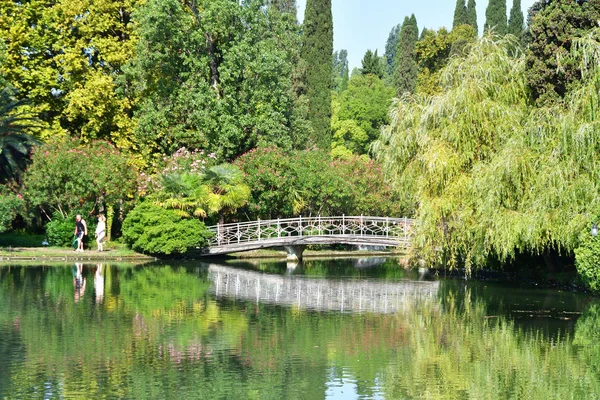 Abchazien Tänkte Bron Över Dammen New Athos — Stockfoto