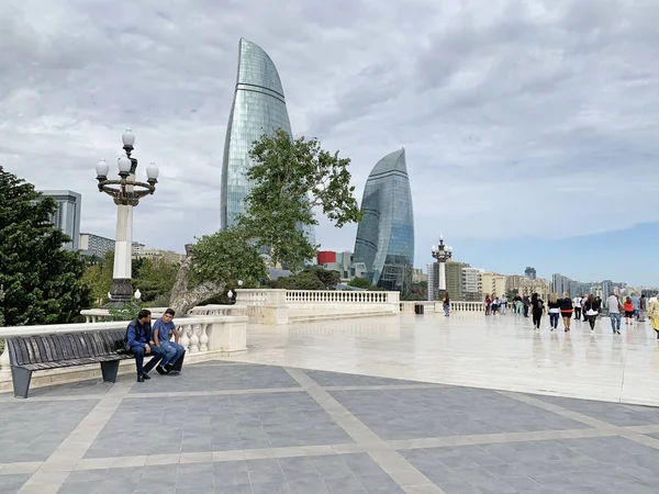 Баку Азербайджан Сентября 2019 Года Вид Пламенные Туалеты Мемориального Парка — стоковое фото