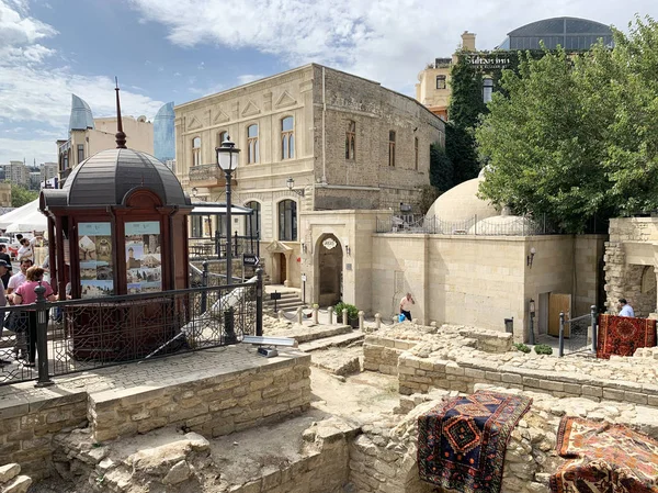 Baku Azerbaijão Setembro 2019 Asaf Zeynalli Rua Bairro Histórico Icheri — Fotografia de Stock