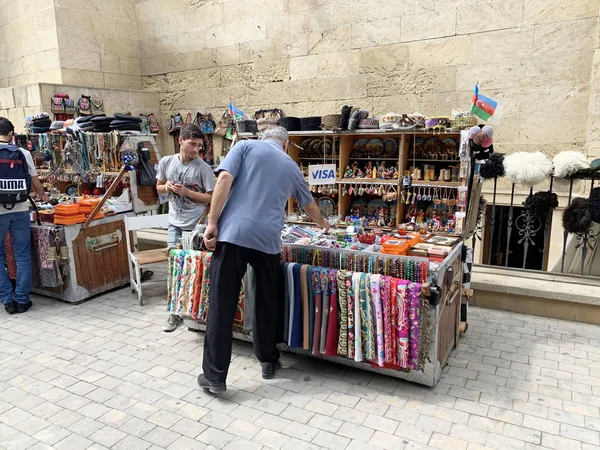 Bakü Azerbaycan Eylül 2019 Asaf Zeynalli Caddesi Ndeki Hediyelik Eşya — Stok fotoğraf