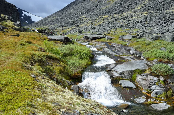 Halbinsel Kola Gebiet Murmansk Lovozero Tundra Sommer Kleiner Wasserfall — Stockfoto
