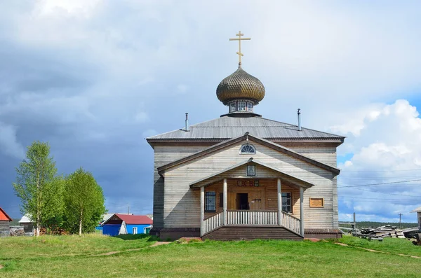 Rusya Murmansk Bölgesi Tersky Bölgesi Varzuga Köyü Aziz Athanasius Kilisesi — Stok fotoğraf