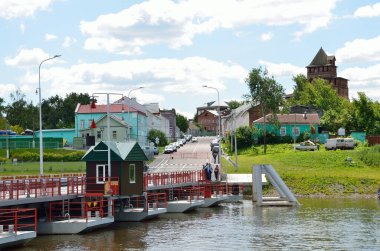 Kolomna, Rusya, Haziran 29, 2014, Rus sahnesi: Hiç kimse, Bobrienevsky ayarlanabilir duba köprü Kolomna
