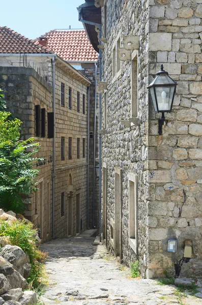 Calle Estrecha Histórica Ciudad Alta Montenegro Ciudad Ulcinj — Foto de Stock