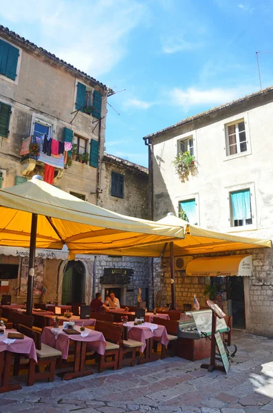 Kotor Ciudad Montenegro Junio 2015 Café Scala Santa Centro Histórico — Foto de Stock