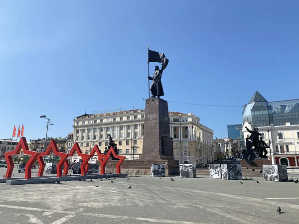 Vladivostok Rusia Julio 2020 Plaza Central Vladivostok Plaza Los Combatientes — Foto de Stock