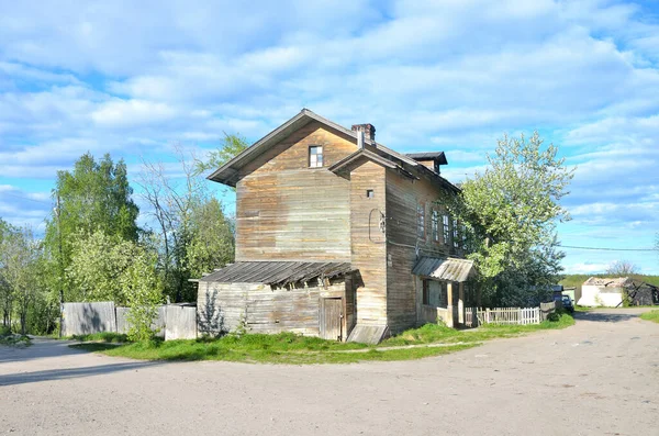 Península Kola Típica Casa Madeira Assentamento Pomerânia Umba Rússia — Fotografia de Stock