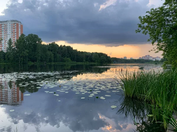 Región Moscú Ciudad Balashikha Río Pehorka Tarde Verano —  Fotos de Stock