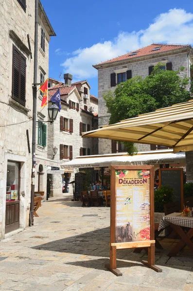 Stadt Kotor Montenegro Juni 2015 Restaurant Dekaderon Der Altstadt Von — Stockfoto