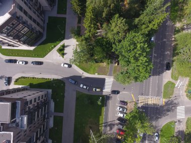Çeyrek geçiş, parkın, şehrin Troitsk, Rusya'nın arasında fotoğraf hava fotoğrafçılığı.