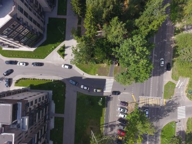 Çeyrek geçiş, parkın, şehrin Troitsk, Rusya'nın arasında fotoğraf hava fotoğrafçılığı.