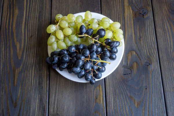 Grapes Wooden Background — Stock Photo, Image