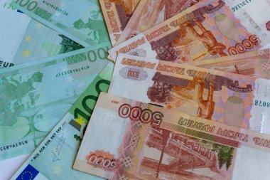 Euro ve ruble arka plan