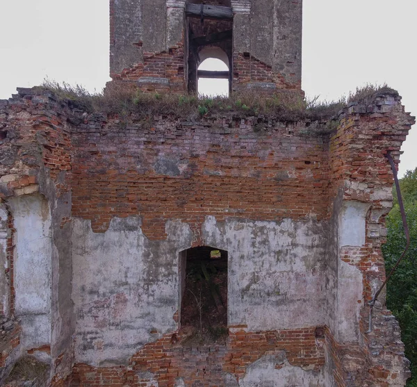 Vecchia Chiesa Rovina Cimitero Vista Dall Alto — Foto Stock