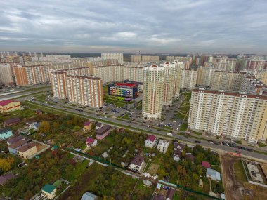 Moskova şehir, Nekrasovka district, üstten görünüm, 10/10/2018