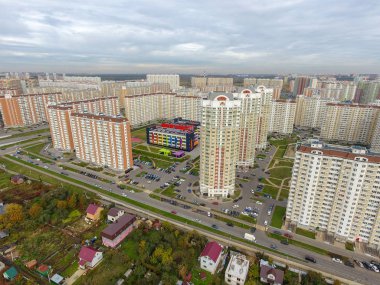 Moskova şehir, Nekrasovka district, üstten görünüm, 10/10/2018