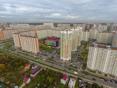 Moskova şehir, Nekrasovka district, üstten görünüm, 10/10/2018