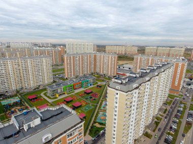 Moskova şehir, Nekrasovka bölgesi, anaokulu, üstten görünüm, 10/10/2018