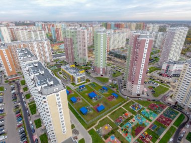 Moskova şehir, Nekrasovka bölgesi, anaokulu, üstten görünüm, 10/10/2018